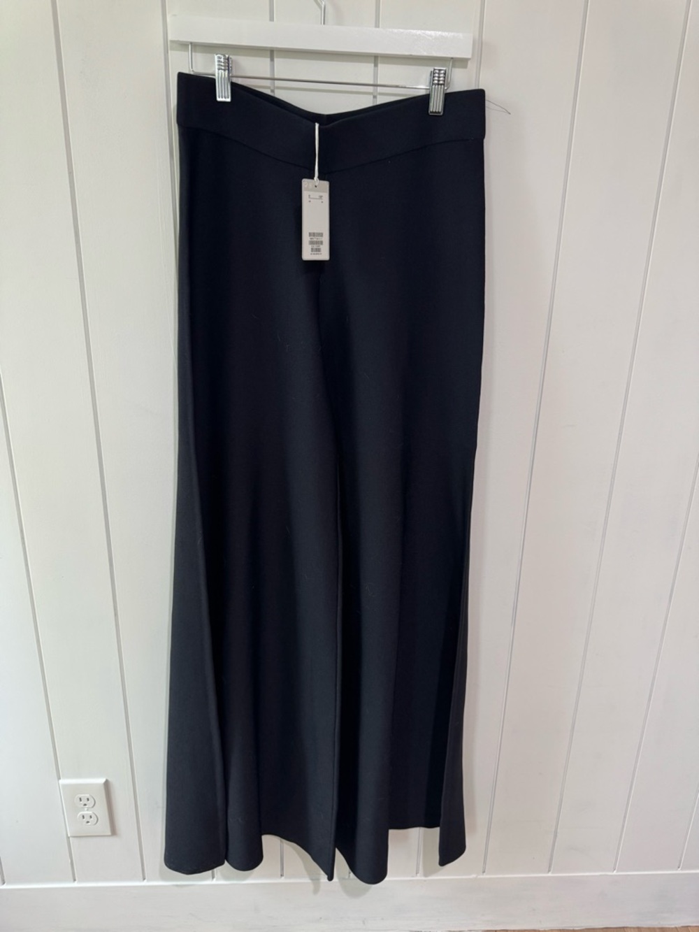 COS Black Heavy Knit Palazzo Pants
